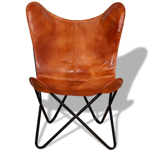 Tan Leather Butterfly Chair | Wayfair
